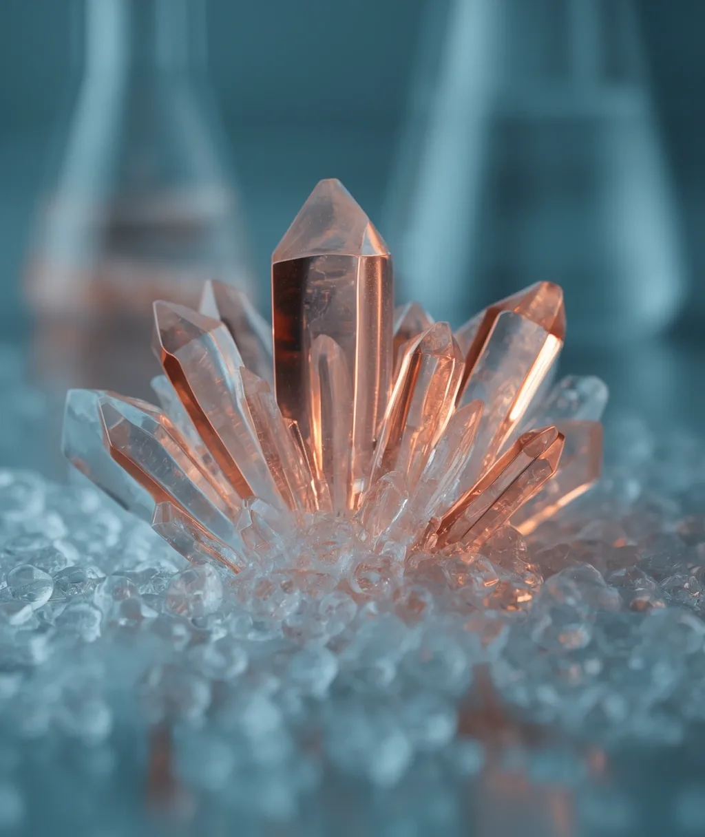Crystalline molecular structures representing VitaVibe transparency